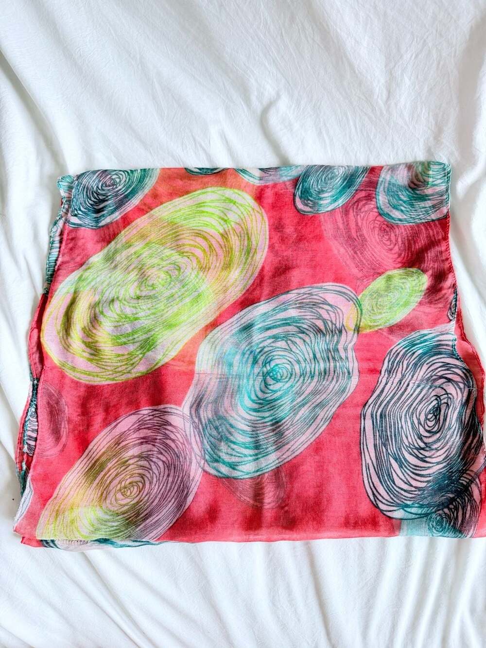Vivian & Vincent Abstract Spiral Print Infinity Loop Scarf, 100% Viscose